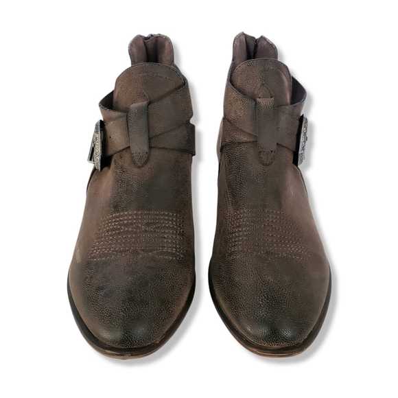 Pierre Dumas brown pointed toe Western faux leather booties- size 7 - Picture 2 of 10